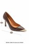 Women's Stiletto Pointed Toe Gold Detailed Classic Heeled Shoes Ginez Brown - 8