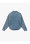 Classic Collar Buttoned Pocket Stoned Denim Light Indigo Women's Jacket 6Wal50005Md - 4