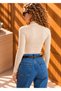 Women's Beige Turtleneck Long Sleeve Premium Fabric Viscose Combed Cotton Lycra Bodysuit - 5