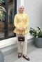 Collared Ribbed Shirt Y0109 - Light Yellow - 2
