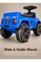 Roviq Kids Jeep Push Car with Music, LED Lights, Backrest, Wheels - Toddler Ride-on Toy (Blue) - 6