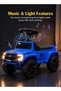 Roviq Kids Jeep Push Car with Music, LED Lights, Backrest, Wheels - Toddler Ride-on Toy (Blue) - 7