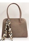 Suede Shoulder Bag – Zippered, Lined, Stylish Everyday Model + Scarf Gift - 2