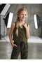 Girl's Cashmere Vest and Houndstooth Patterned Trousers 2-Piece Set