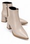 Women's Plain Pointed Heeled Boots Ten Skin