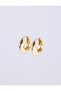 Gold Color Oval Shaped Curved Hoop Earrings
