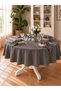 Pearl Velvet Textured Smoked Round Tablecloth - 4