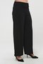 Wide Leg Large Size Crepe Trousers Black - 5