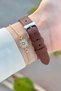 Gold Metallic Case, Brown Color, 2-Year Warranty, Women's Wristwatch and Bracelet - 4