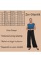 Wide Leg Large Size Crepe Trousers Black - 7