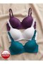 Women's Padded Push up 3-Piece Bra Set with Underwire Support