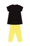 Zebracorn Black Yellow Ruffled Girls' Summer T-Shirt Tunic Leggings Set - 4