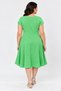 Button Detail Washed Plus Size Dress Green - 3