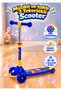 4-Level Adjustable Children's Scooter with Music and Lights, 100 kg Carrying Capacity, Navy Blue