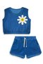Girls' Set Daisy Floral Terry Cloth Crop Top Shorts Set Spring Summer 4-10 Years - 4
