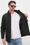 Zippered Stand Collar Regular Softshell Coat - 6