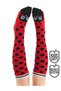 Ladybug Patterned Polka Dot Girl's Knee Socks