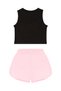 Rock Life Girls' Black and Pink Summer Cropped t-shirt and Shorts Set - 4