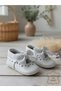 Baby Girl Booties Genuine Leather Stoned White Soft Sole Shoes Size 17-21 - 4