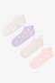 Girl's Softy Heart Cotton 4 Pairs of Booties Socks
