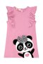 Pink Summer Dress for Girls with Panda Ruffle Detail - 3