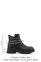 Women's Black Zippered Thick Heeled Boots - 3