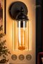 Modern Sconce Black Honey Glass