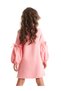 Pink Cute Friends Girls' Woven Balloon Sleeve Winter Dress - 2