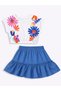 Girls' Suit Floral Crop Top Skirt Set Spring Summer 4-10 Years - 4