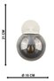 Rain Sconce White-Smoked Globe Glass, Modern Decorative Sconce, Globe Glass Wall Sconce, Decorative Wall Lighting, Living Room, Bedroom and Hallway Lighting - 5