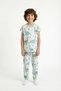 Boy's Green Sleepasaurus Short Sleeve 2-Piece Pajama Set - 3