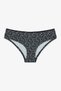 Black Crispy Leaf Patterned 5-Piece Hipster Panties - 5