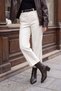 Women's Pointed Toe Stitching Detailed Thick Heeled Boots Vorsis Brown - 6
