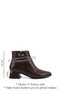 Women's Brown Zippered Thick Heeled Boots - 3