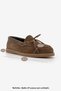 Women's Genuine Leather Bowknot Rope Detail Moccasin Loafer Casual Shoes Nifida Brown Suede - 9