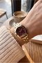 Women's Special Design Oval Case Steel Strap Stylish Wristwatch - 6