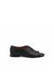 Black Leather Open Toe Women's Shoes