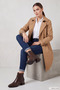 Women's Brown Zippered Thick Heeled Boots - 4