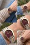 Women's Special Design Oval Case Steel Strap Stylish Wristwatch - 8