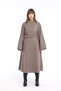 Premium Belted Coat with Trim Detail Beige - 4
