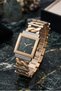 Stone Detailed Square Case Chain Steel Cord Women's Wristwatch - Luxury Design - 7