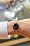 Women's oval case gold color steel strap wristwatch gift - 4