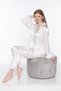 Feather Detailed Silk Satin Bridal Pajama Set - Luxury Dowry Set with Box - 5