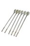 6-Piece Stainless Steel Cocktail Bar Forks with Straws and Cleaning Brush, Latte Forks with Straws 22 cm - 8