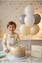 Sparkling Gold Silver Glitter Bow Concept Number Cake Candle & Balloon Stand Set - Stylish Birthday Decoration - 3