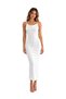 Vs-1059 Dina White Collared Slim Strap Bodycon Maxi Dress