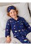 Boys' 95% Cotton Space Pattern Long Sleeve Eye Patch Pajama Set - 3