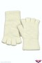 Winter Cream Color Soft Textured Fingerless Cut-Out Half Finger Plush Comfortable Use Luxury Gloves Glove - 2