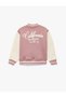 Pink Baby Girl Bomber College Jacket 6WMG60004AK - 2