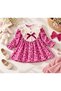 Girl's Pink Color Baby Collar Leopard Dress - Mini